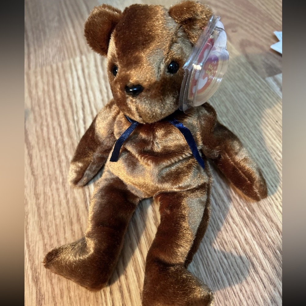 💜Ty Beanie Baby Brown TED-E the Old Face Teddy Bear 8.5" Plush Stuffed Animal